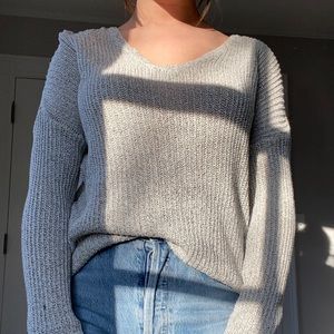 GRAY V-NECK SWEATER